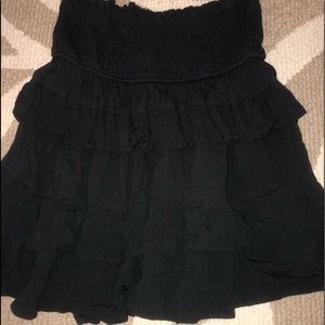 Black high waist elastic skirt